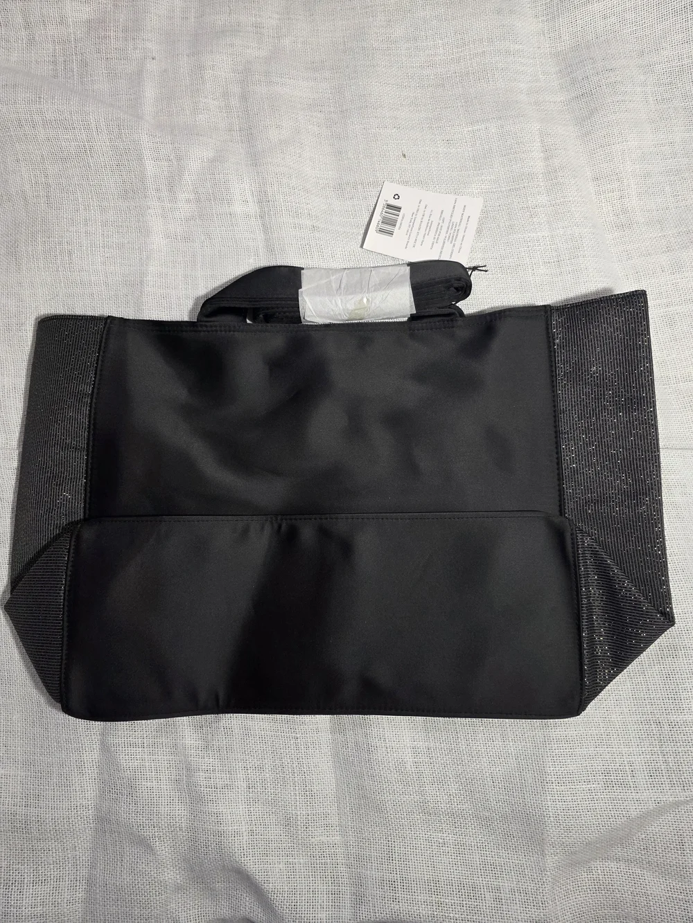 NWT Coach Fragrance Tote Bag Black Shopper Glitter Sides Large